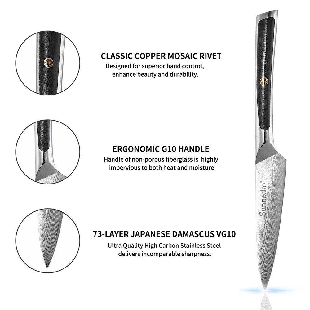 Sunnecko Paring Knife Knives 9 Cm Pointed Tip Fruit Vegetable Kitchen Knife photo 2