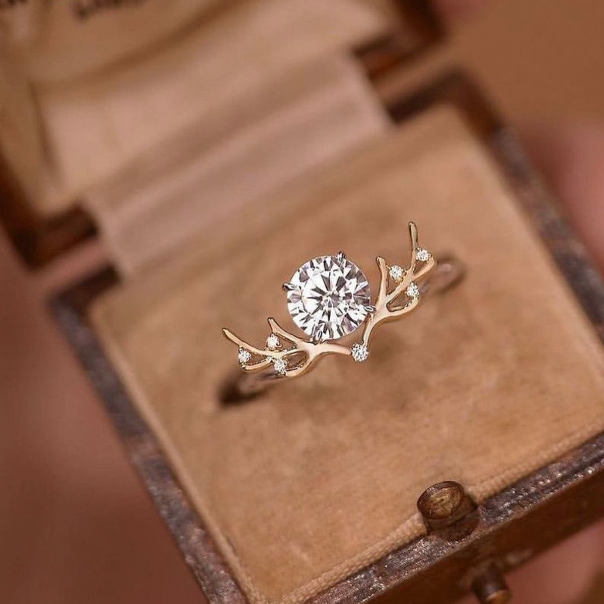 S925 Sterling Silver 7.0mm Round Moissanite Twig Vine Ring D Color VVS1 US Size 6-9 GRA Certified Gift Box photo 3