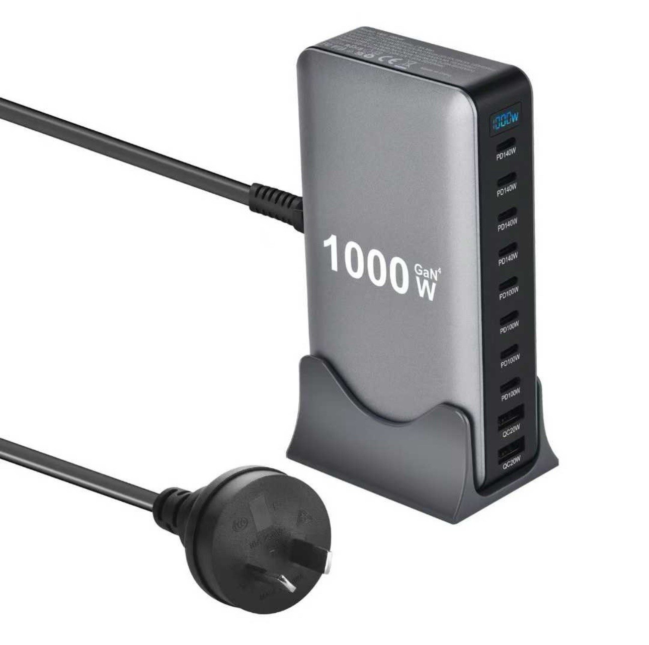 GaN1000W 10Ports Fast Charging Station USB&Type-C For  Laptops  MacBook photo 4