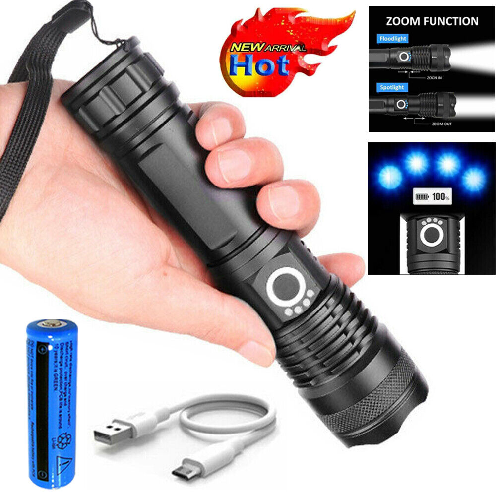 990000lm Rechargeable XHP70 Most Powerful LED Flashlight USB Zoomable Torch Lamp photo 3