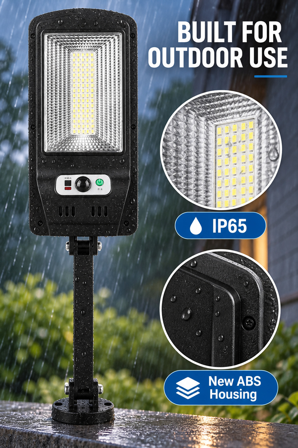 Solar Powered Rechargeable Motion Sensor Waterproof LED Work Light 20W 1500mAh For W755 1 Street photo 5