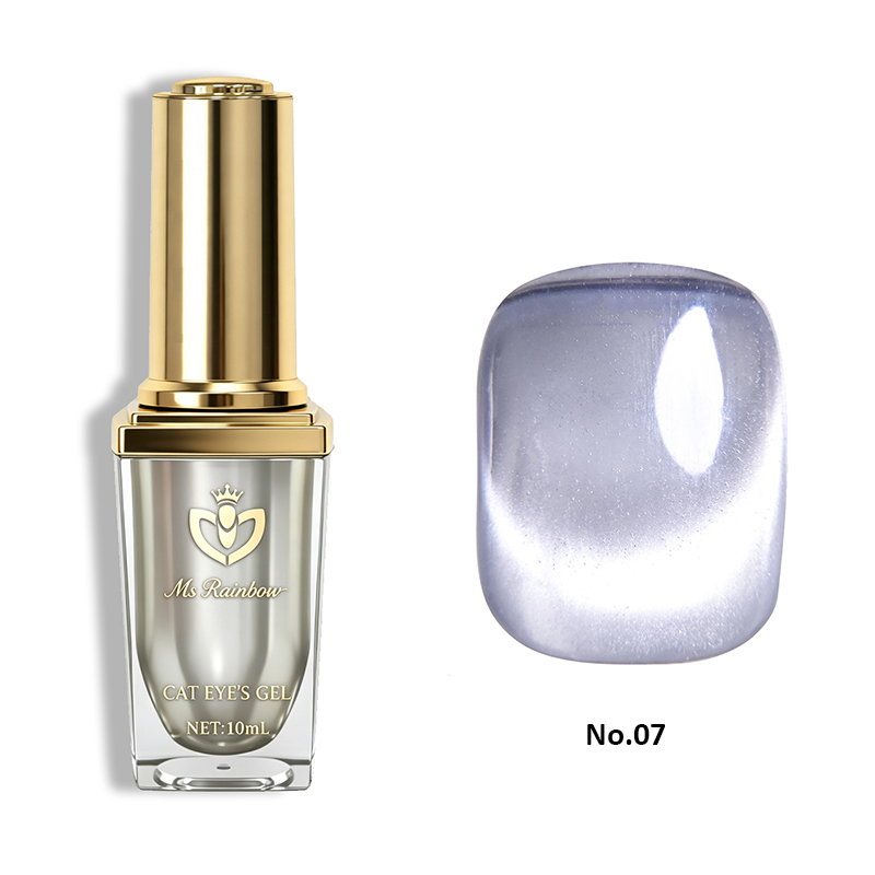 MsRainbow Starry Series Taro Grey Cat Eye Gel Polish 10ml, Milky Nude Magnetic Cat Eye For Nail Gel, Long Lasting LED Soak Off, Glossy Crystal Shimmer, Salon Manicure, Trendy Aesthetic Daily Wear Gift photo 4