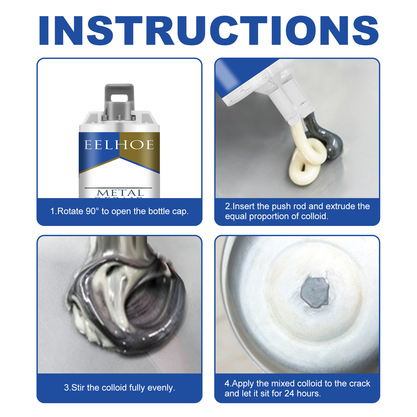 EELHOE Metal Repair Glue, Crack Filling And Leak Plugging Quick Dry Crack High Temperature Welding Metal Repair Agent photo 5