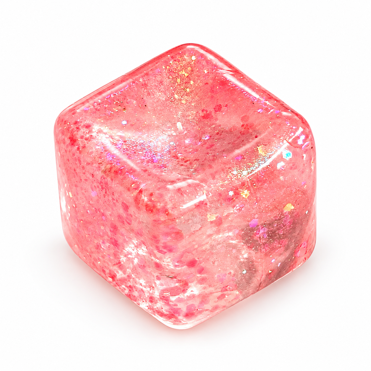1pc Glitter Cube Squishy Fidget Toys, Slow Rising Squeeze Toy Square Stress Balls For Adults And Kids, Filled With Thick Substance And Glitter, Office Desk Toy For Anxiety Relief photo 5
