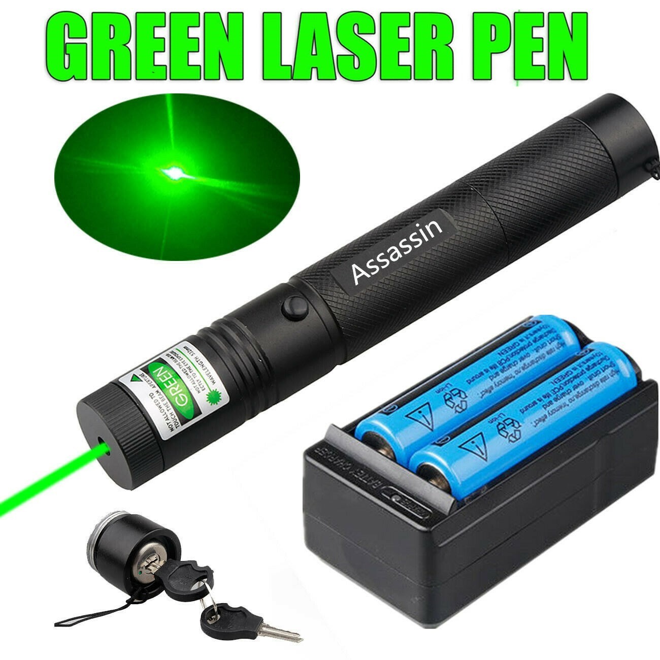 900Miles Green Laser Pointer Pen Light 532nm 1 MW Lazer Rechargeable Torch Charger Battery photo 5