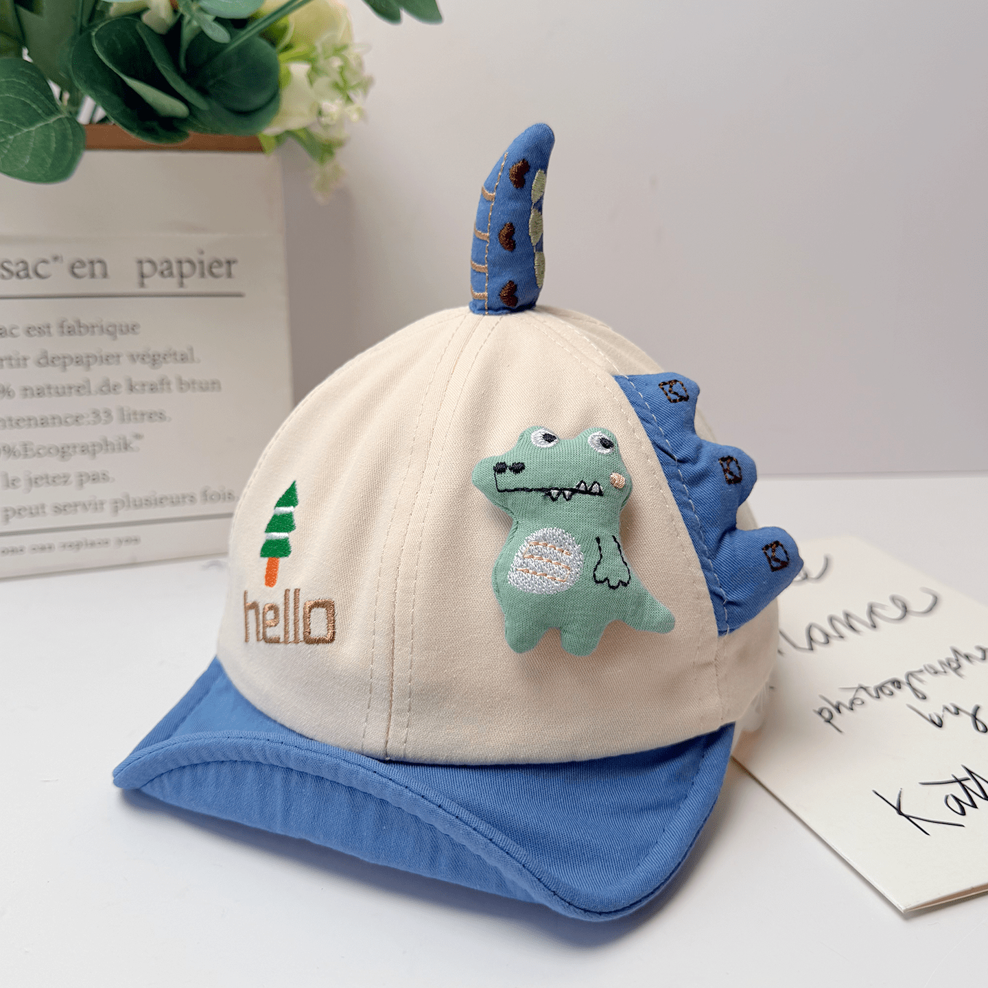 Three Dimensional Cartoon Baby Dinosaur Soft Cap With Brim And Earflaps Summer Autumn Lightweight Style Fashionable photo 3
