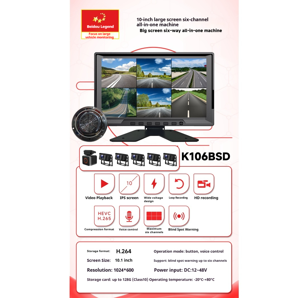 10.1 Inch 6-Channel All-in-One BSD MmWave Sensor System photo 3
