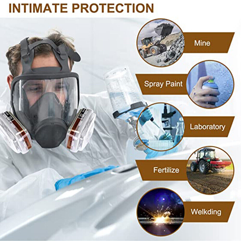6800 Full Face 15 IN 1 Gas Mask Chemical Vapor Paint Spray Respirator 95 Filter photo 3