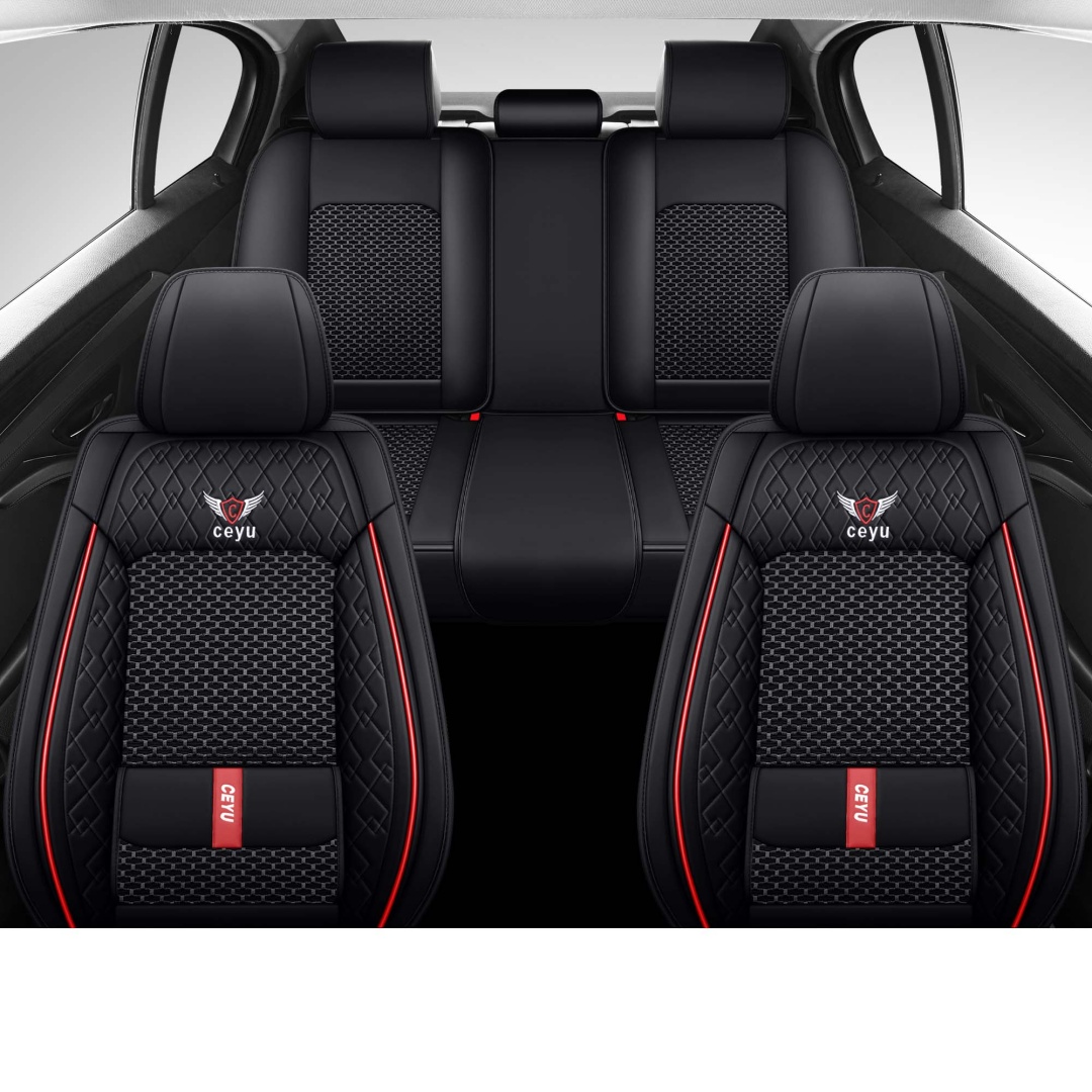Summer Cool Ice Silk Breathable Car Seat Covers Full 5-Seat Set Ergonomic Lumbar Support Soft Beige Universal Auto Interior Seat Cushion Protectors photo 4