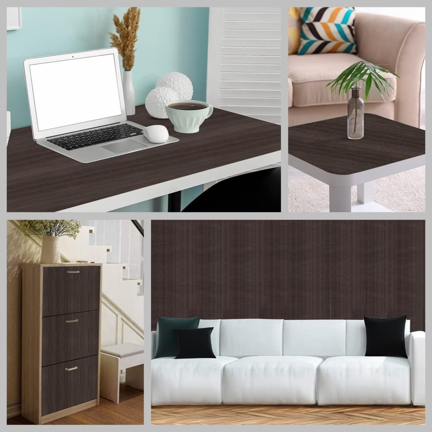 Peel And Stick Wood Contact Paper Self-Adhesive Vinyl Film For Cabinets Shelves Drawers Walnut Wood photo 3