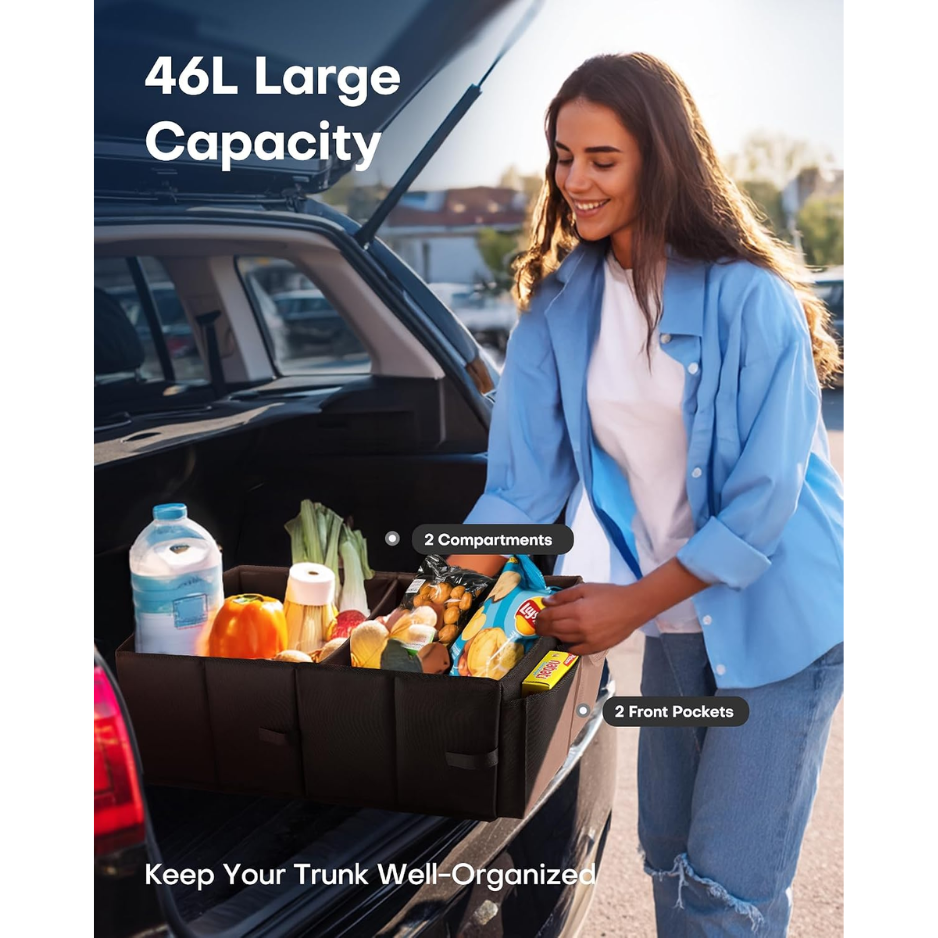 Foldable Car Trunk Organizer, Large Storage Box For SUVs, Sedans, Cars And Vehicle Cargo Areas photo 5