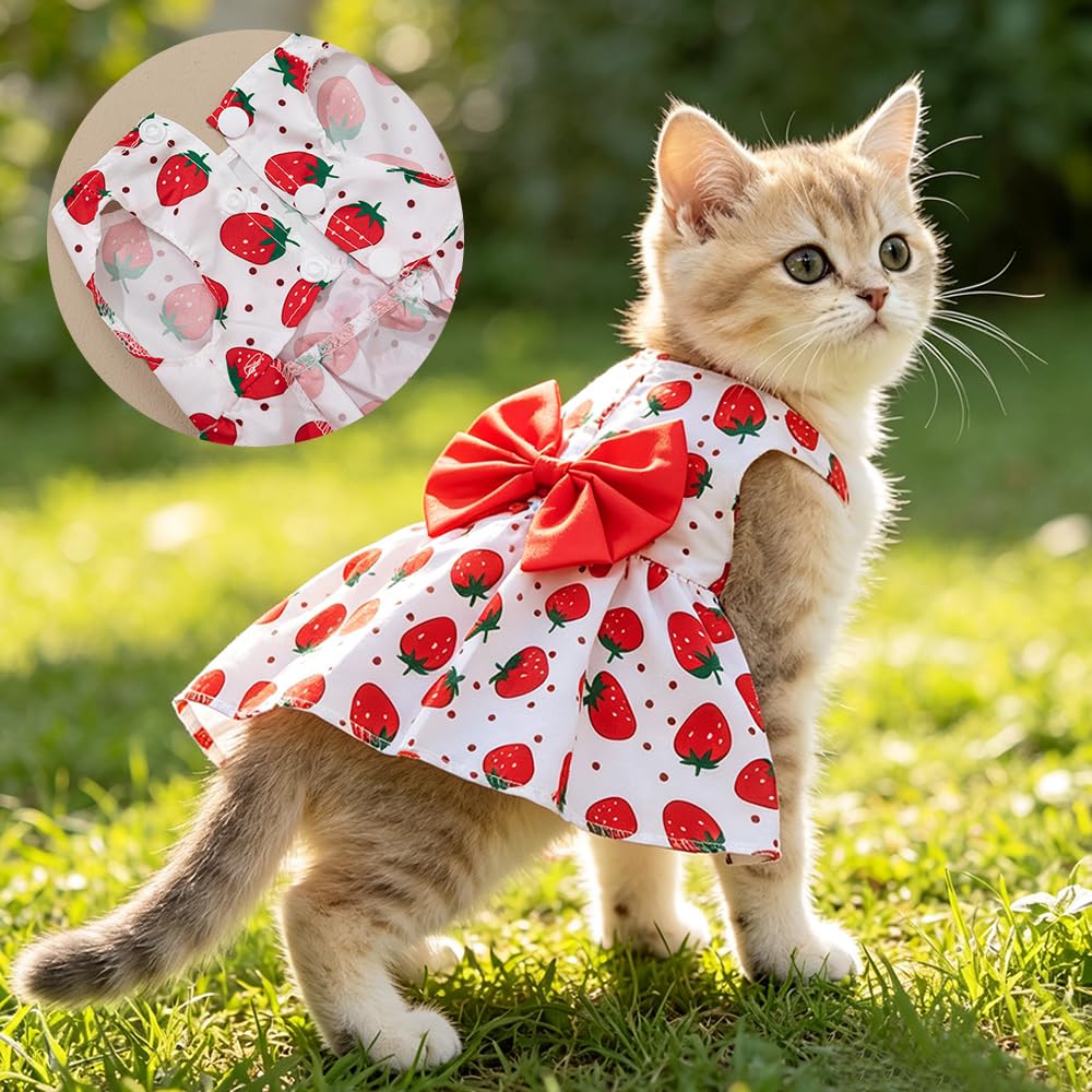 3 Pack Pet Dog Dress, Dog Dresses For Small Girl, Floral Sleeveless Summer Clothes For Small Pet Dogs Cats, Girl Dog Clothes photo 6