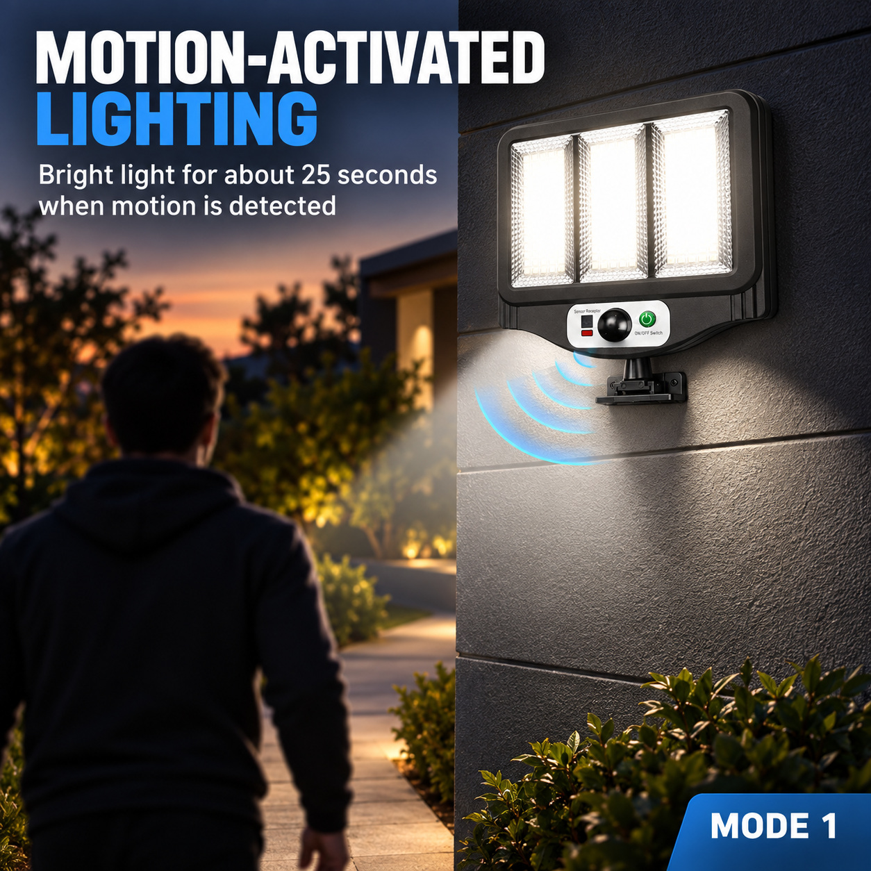 Solar Powered Rechargeable Motion Sensor LED Work Light 1500mAh For Auto W780 3 2 Hour photo 5