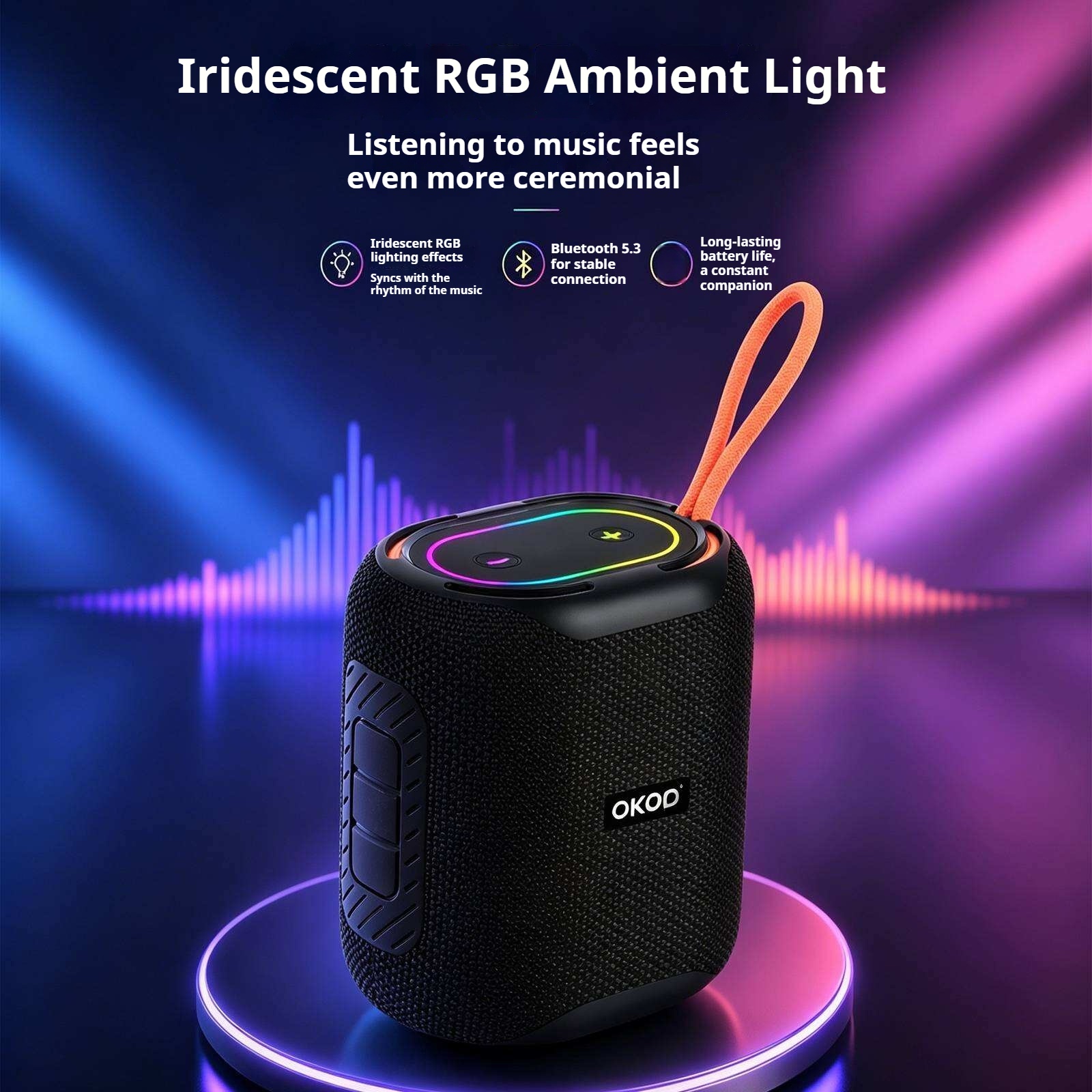 KP-860 Best-selling Wireless Bluetooth Speaker Portable Handle RGB Lighting High-Quality Sound Long Battery Life Factory Direct In Stock photo 4
