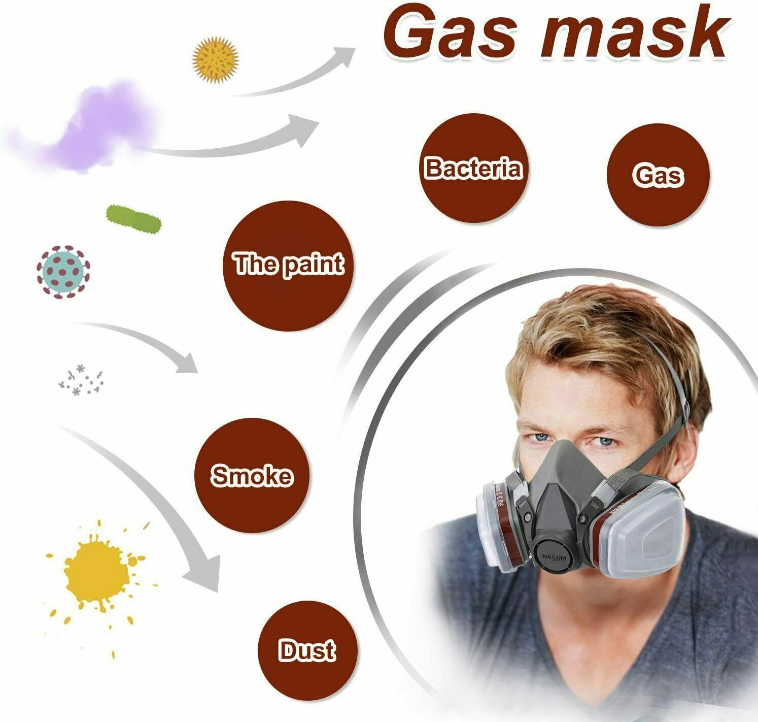 17 In 1 Full Face Mask 6200 Gas Mask Facepiece Spray Respirator Filter Chemical photo 6