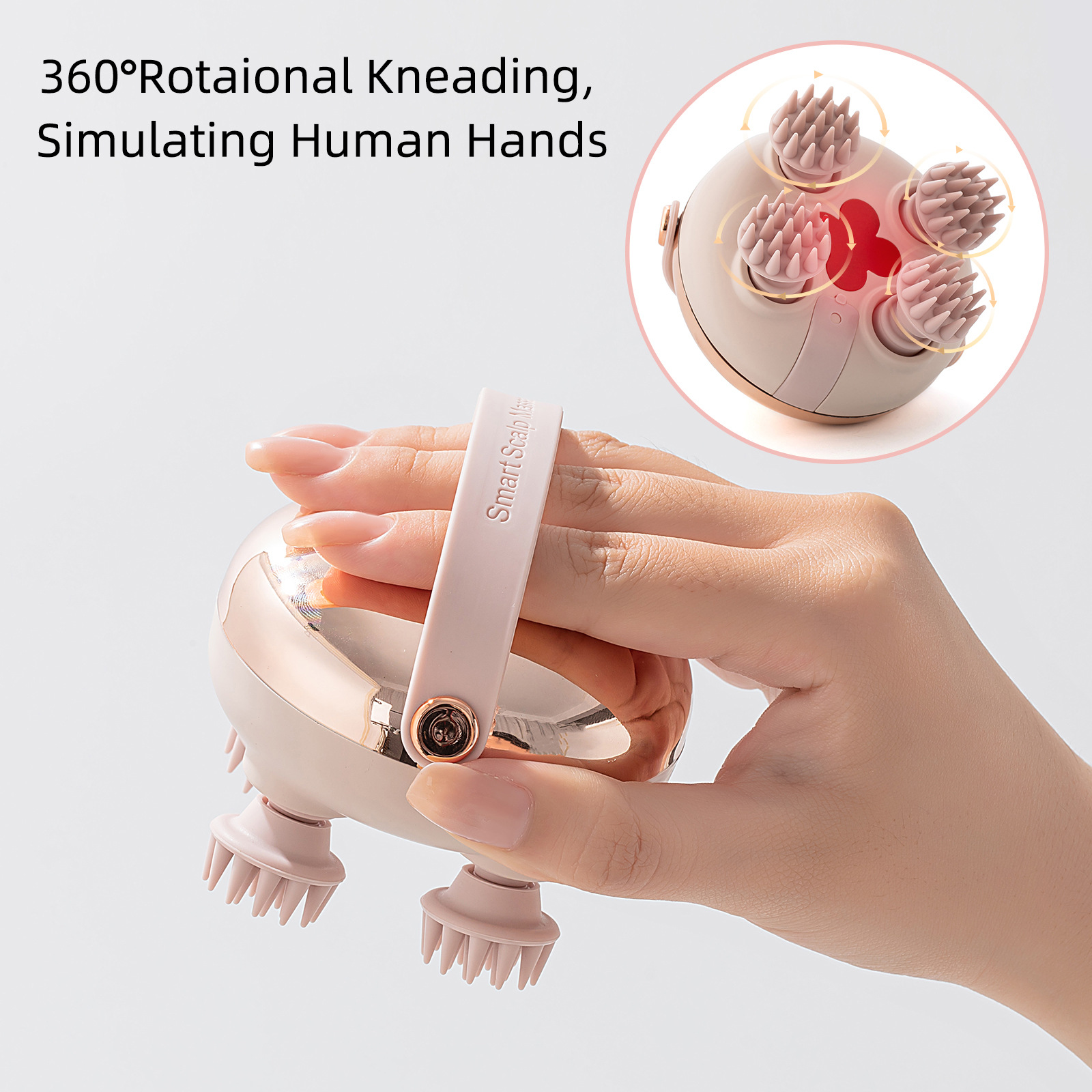 Multifunctional Head Massager  Red Light Scalp Meridian Acupressure Stress Relief Device, Portable Head & Pet Massager photo 3