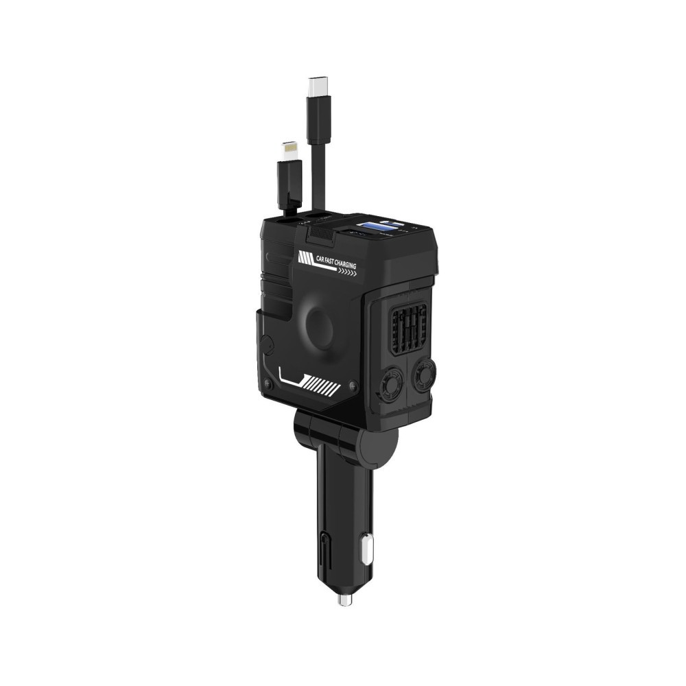 120W 4 IN 1 Retractable Car Fast Charger 2 Cable With USB Type C Port Adapter photo 5