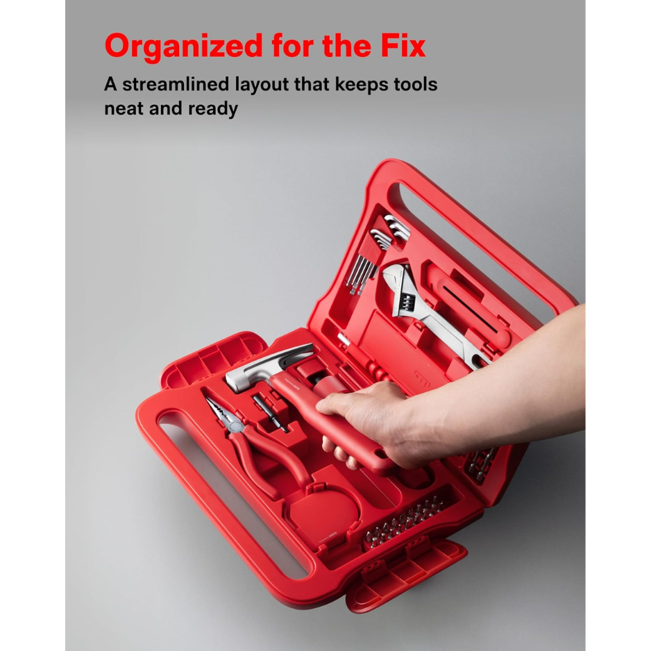 40 Piece Tool Kit, Household Tool Set W Smart Electric Screwdriver LED, 3 Torque 14 Tools & 26 Accessories Pro Grade Compact photo 5