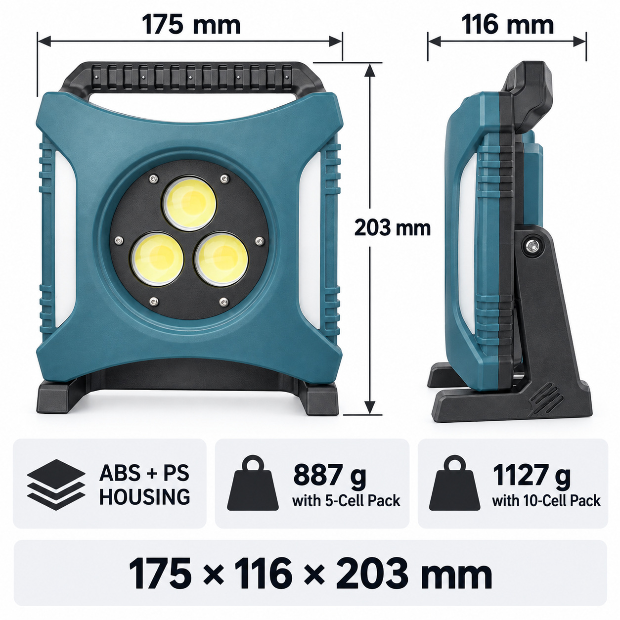 Rechargeable Type C COB Batteryversion 18650 W8144 3 Hour Runtime LED Flood Light Adjustable Stand photo 3