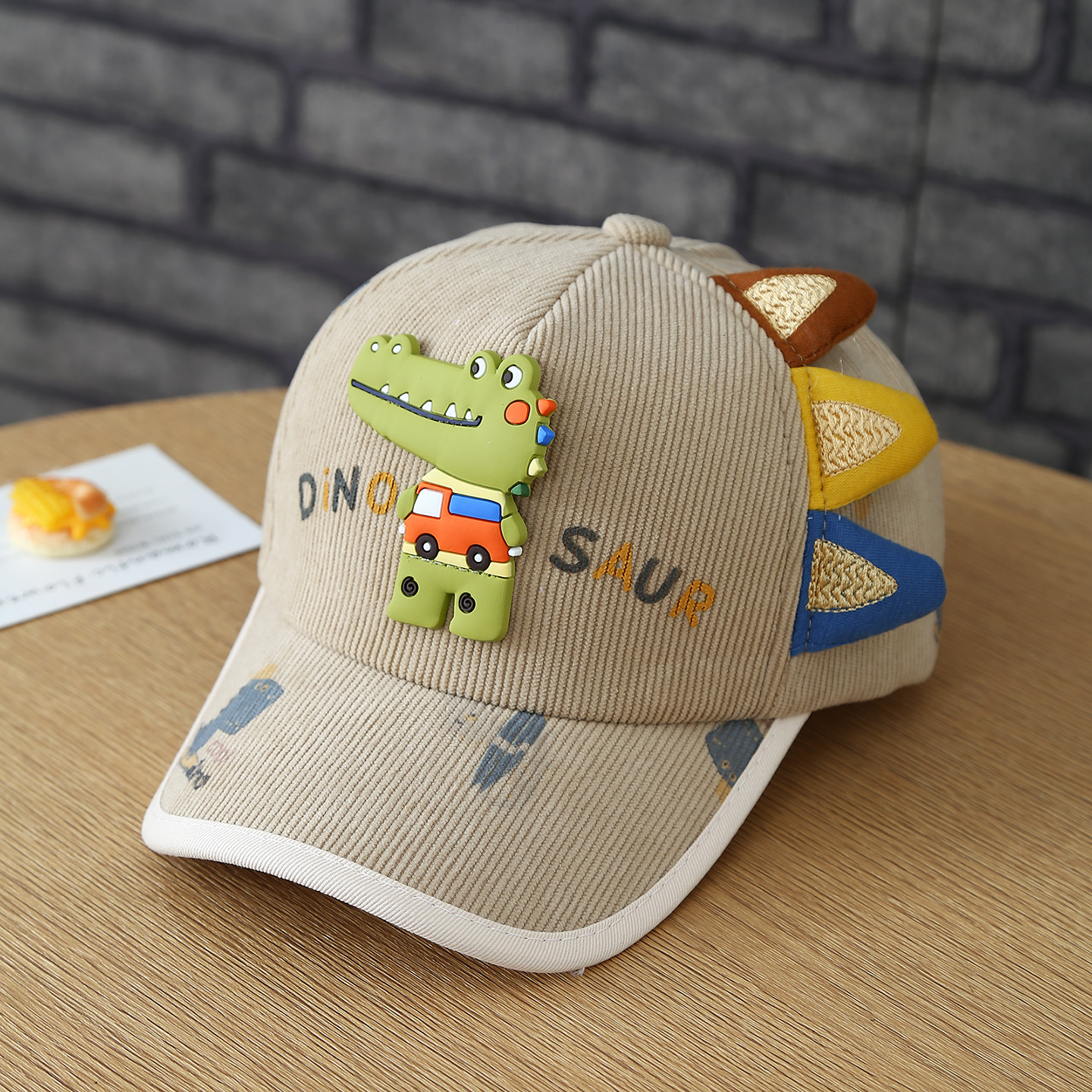 Fall Boys And Girls Dinosaur Crocodile Denim Three-Dimensional Cartoon Baseball Cap Adjustable Velcro Kids Hat Black And White photo 4