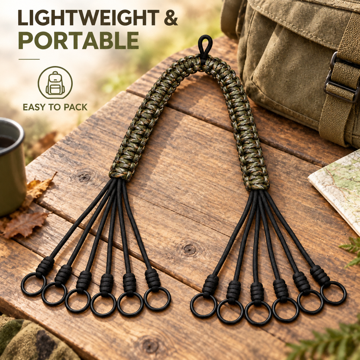 Camo Durable Nylon Hunting Lanyard Duck Goose Hanger Waterfowl Dove Carrier With Steel Loop Slip Ring photo 6