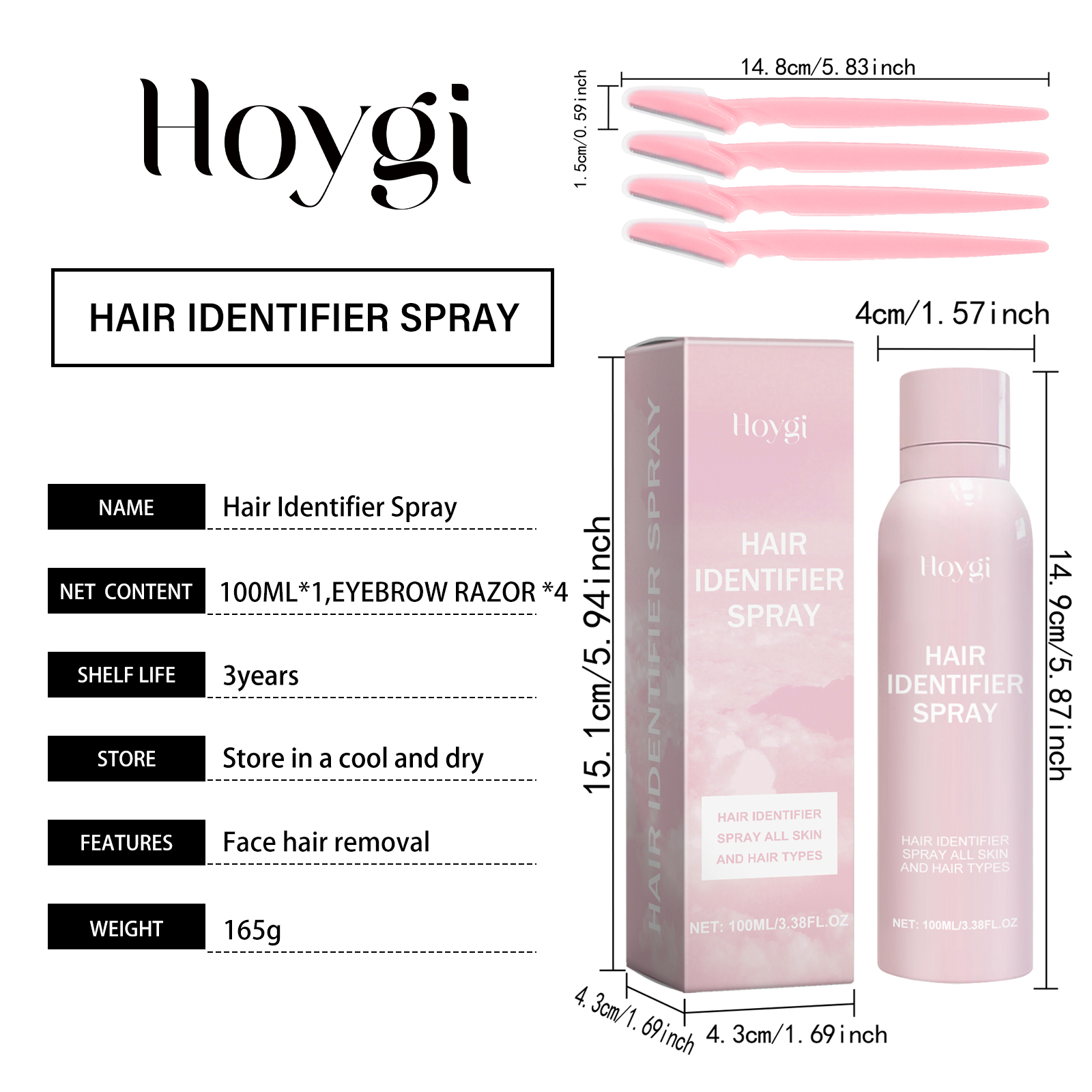 Facial Hair Recognition Spray 1 00ml Bottle-4 Scraper 1Box photo 6