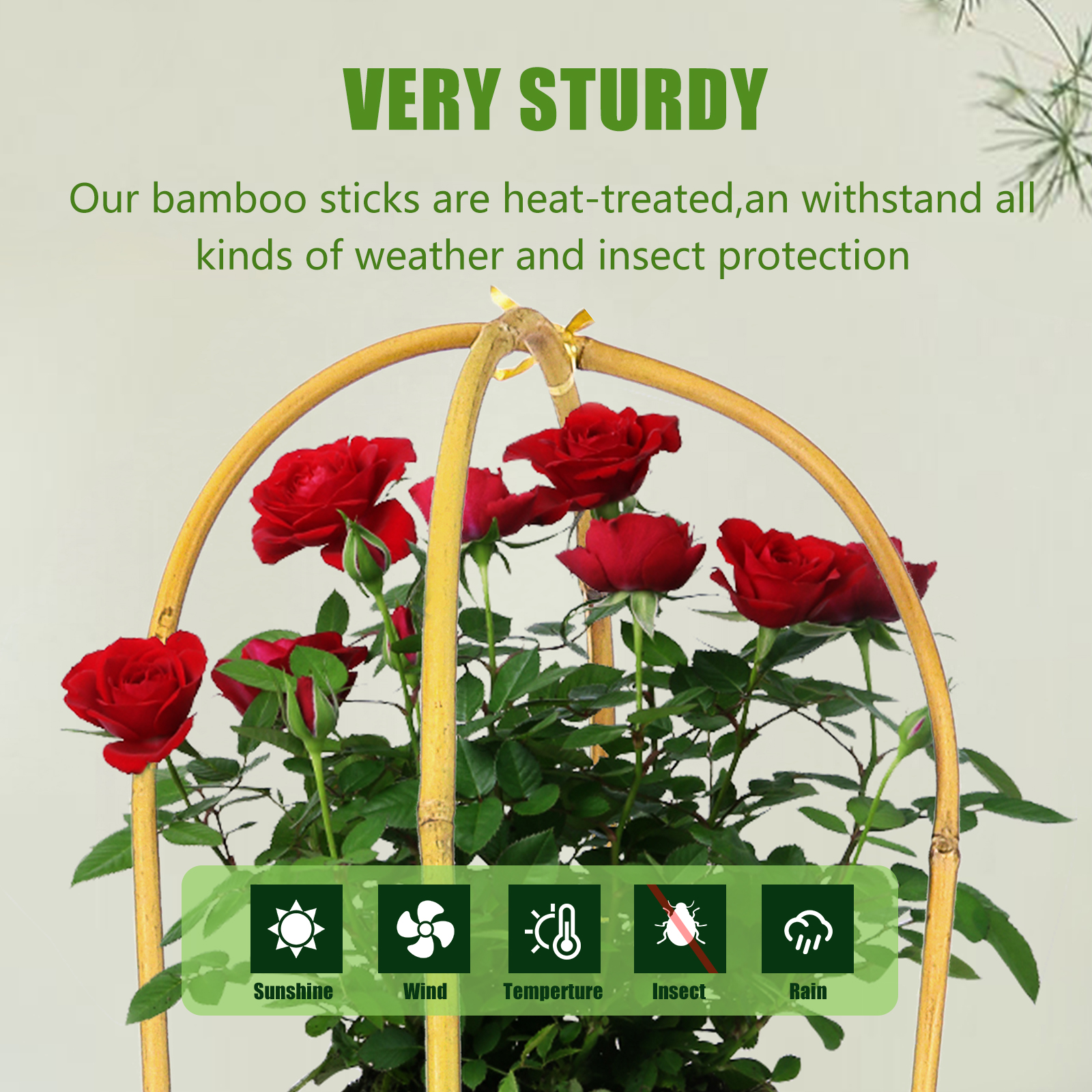 3FT 3pcs Natural U-Hoops Bamboo Trellis U-Shaped Garden Trellis For Climbing Plants, Vines, Ivy, Flowers, And Potted Plants Self-pickup Only photo 2