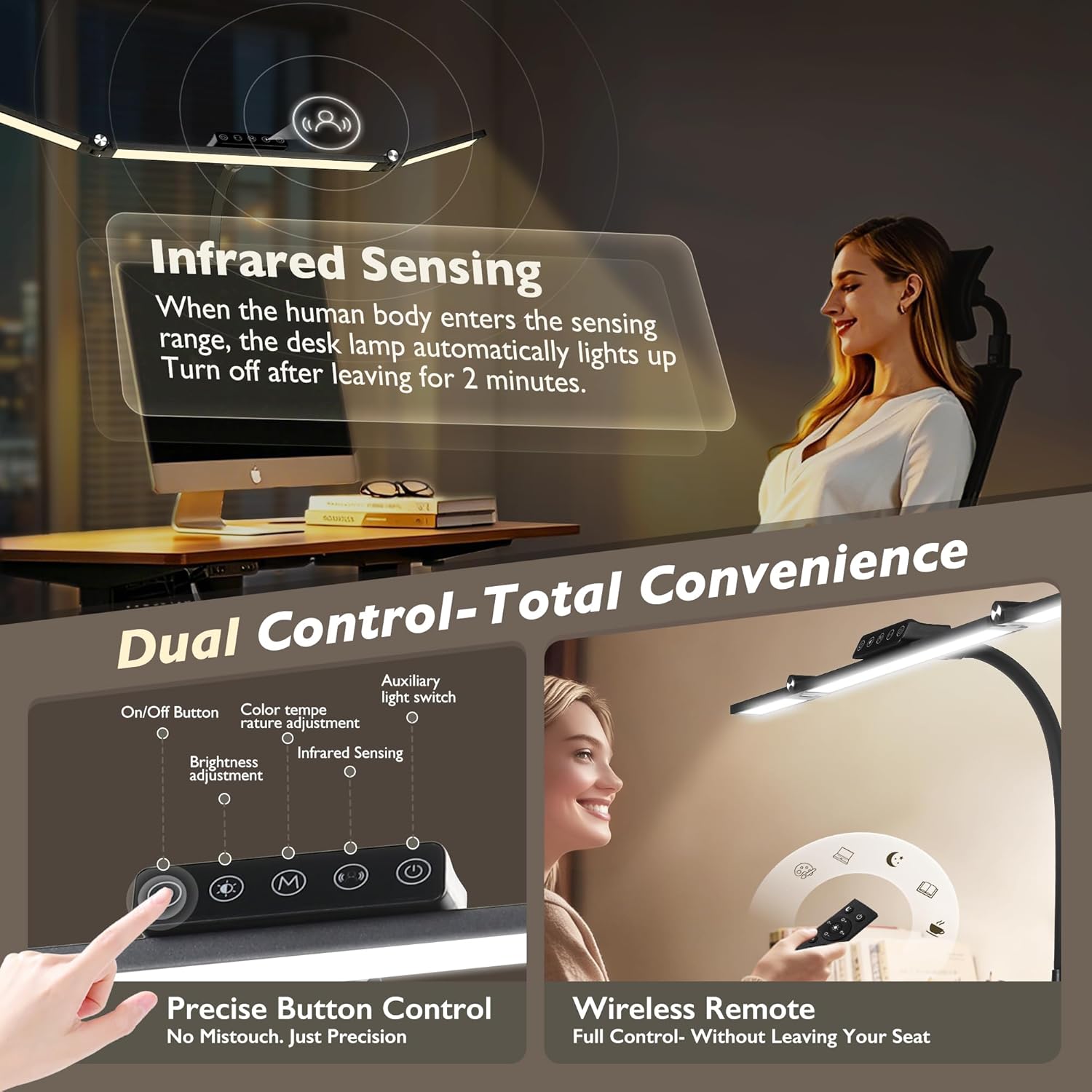 Led Desk Lamp With Clamp - Reading Table Lamp For Home Office With Atmosphere photo 7