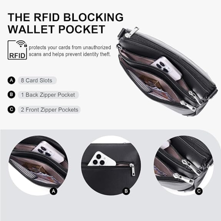 Crossbody Bag For Women, RFID Vegan Leather Medium Purse photo 5