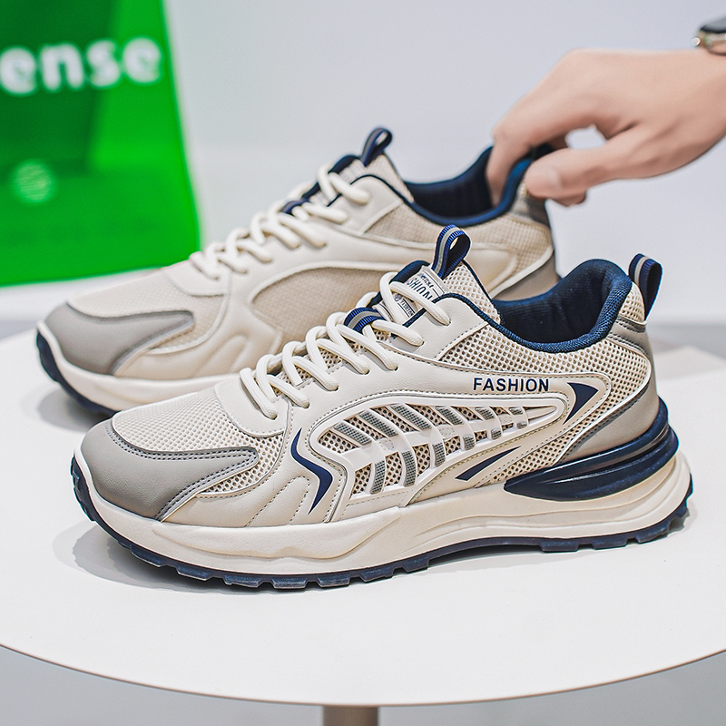 New Men's Breathable Mesh Sports Shoes, Korean Trendy Versatile Thick Sole Casual Dad Sneakers, Fashion Footwear For Men photo 1