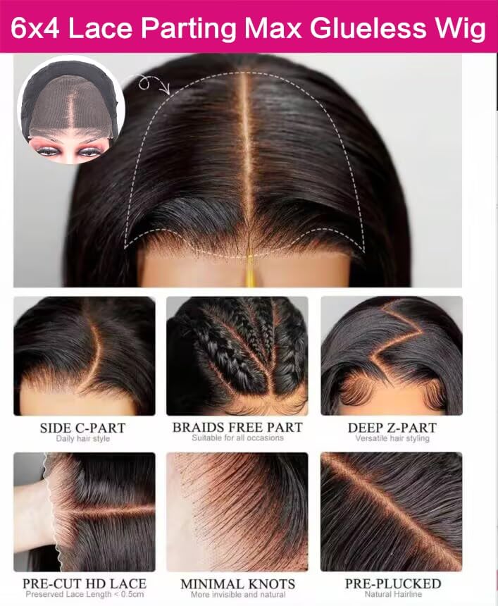 4x6 Lace Front Human Hair Wig, Straight, Natural Color, Density photo 6
