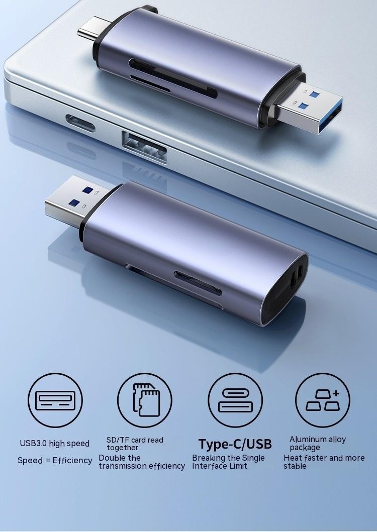 Multi-function In One Large Sd Memory Card Conversion Tf  Type-c Computer Card Reader photo 3