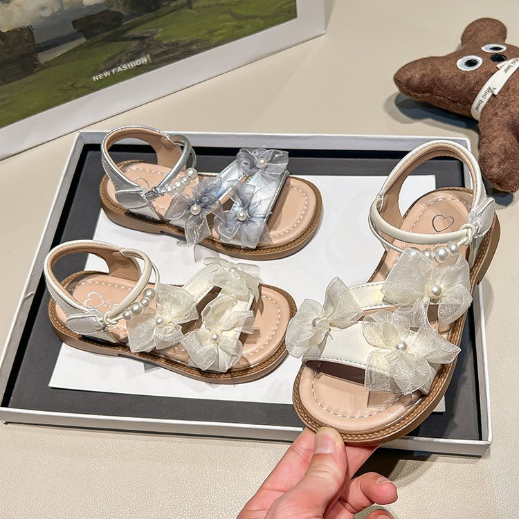 Fairy Style Girls' Baby Princess Sandals, Bow Shaped Children's Roman Shoes, Summer New Style Girls' Beach Shoes photo 7