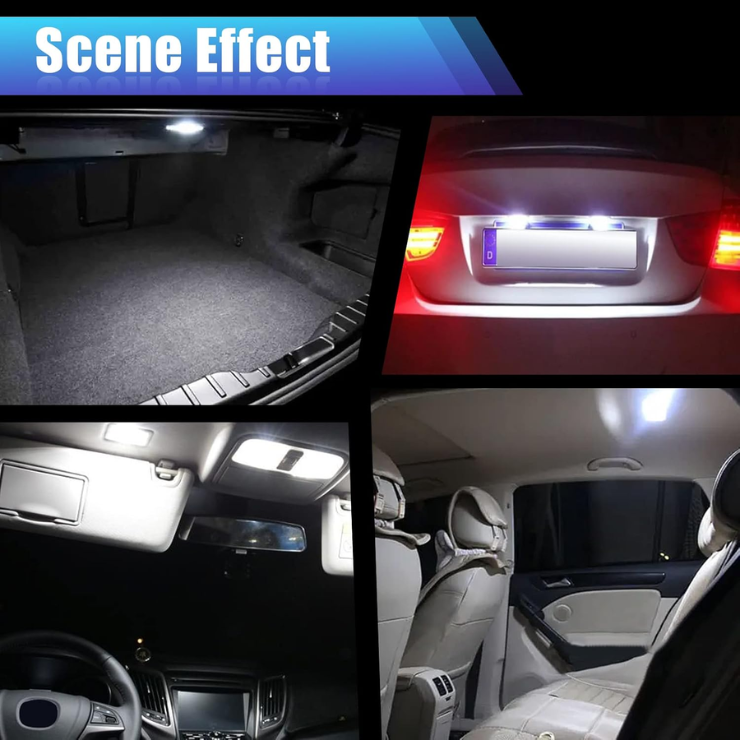 Car Led Bulb, Led Combination Set Of 24 Sets, Used For Car Interior Indoor Map Dome Trunk  License Lights, Etc. White photo 4