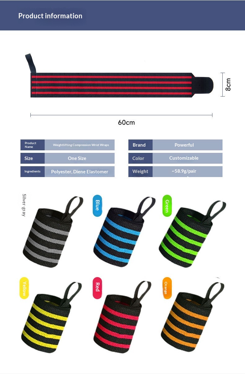 Fitness Wristband Men's Sports Anti-Sprain Booster Belt Wrapped Bandage Strength Training Wristband Bench Press Elastic Compression Sleeve photo 2