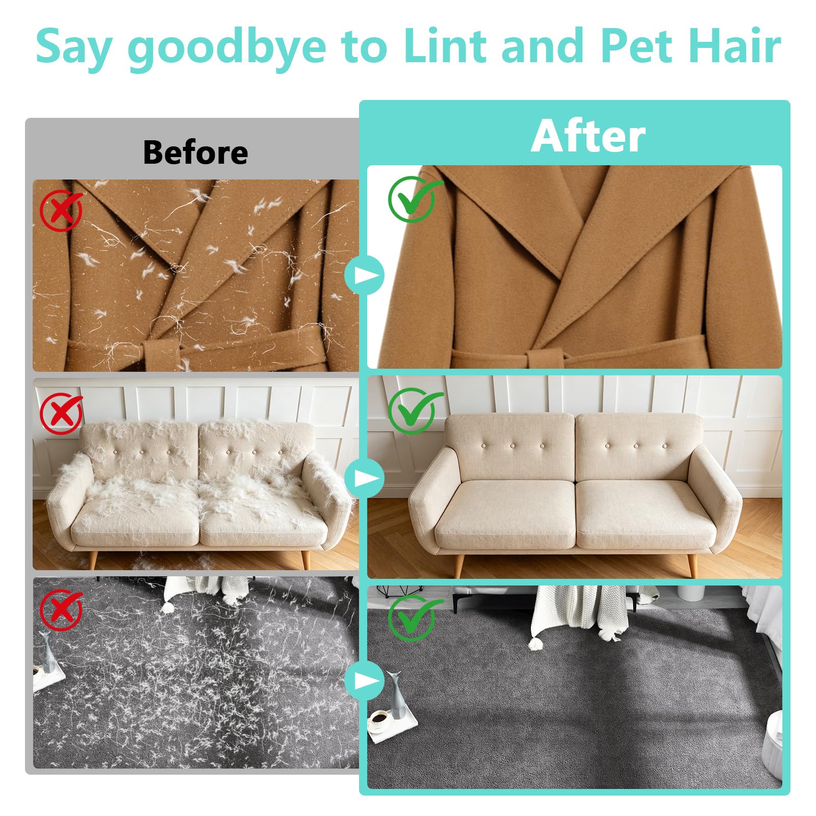 1pc New Upgrade Pet Hair Removal Glove For Dogs & Cats, Electrostatic Reusable Magic Brush Removal Glove, Washable Pet Hair Remover Tool For Clothing, Sofa, Rug, Auto Interior photo 4