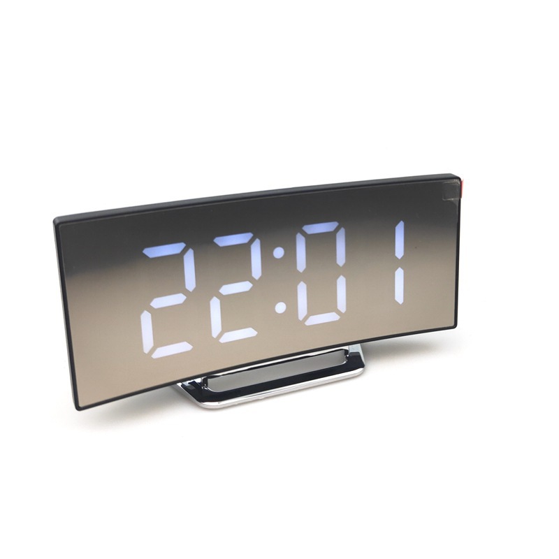 Creative Curved Electronic Clock, Large Screen LED Clock, Mirror Clock, Silent Alarm Clock, Factory 6507 photo 3