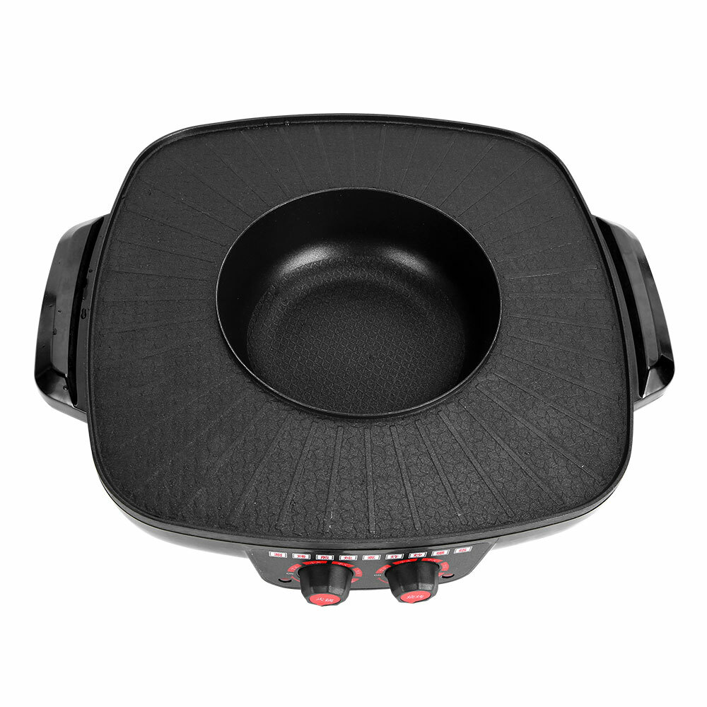 Electric 2 In 1 Hot Pot BBQ Oven Smokeless Barbecue Pan Grill Hotpot Machine AU photo 5