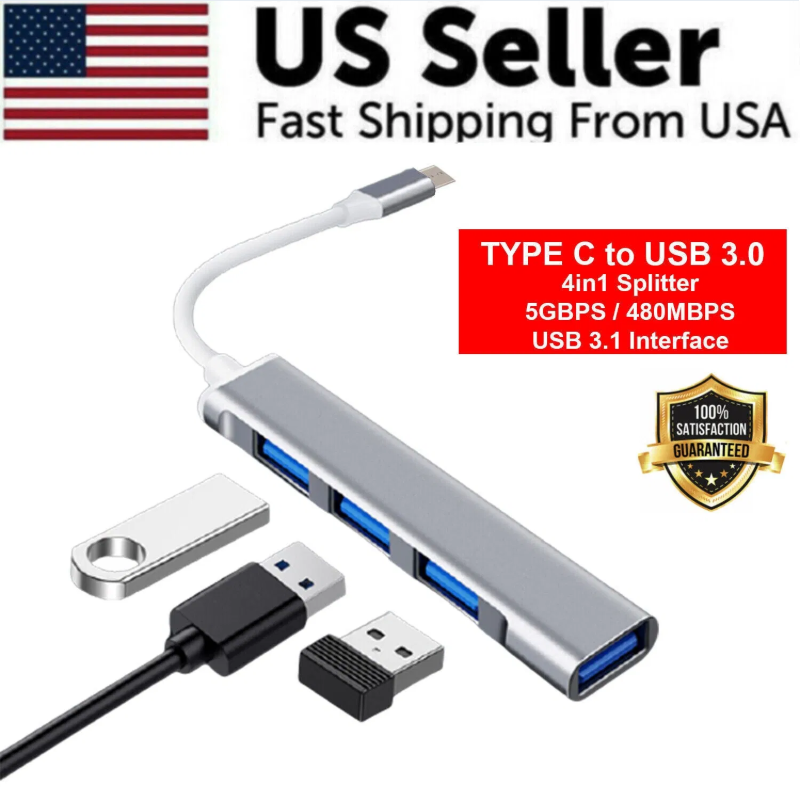 Multiport USB-C Hub Type C To USB 3.0 4K Adapter For Macbook Pro  Air USA photo 6