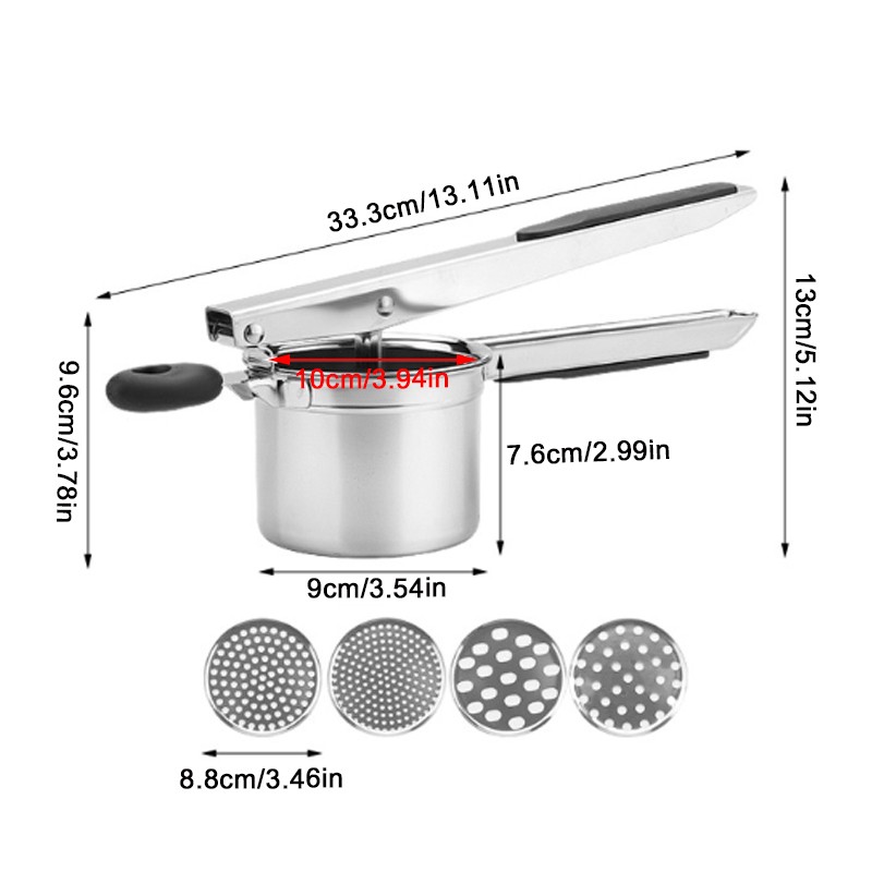 Heavy Duty Steel Potato Ricer Puree Masher Juicer Vegetable Fruit Press Maker photo 5