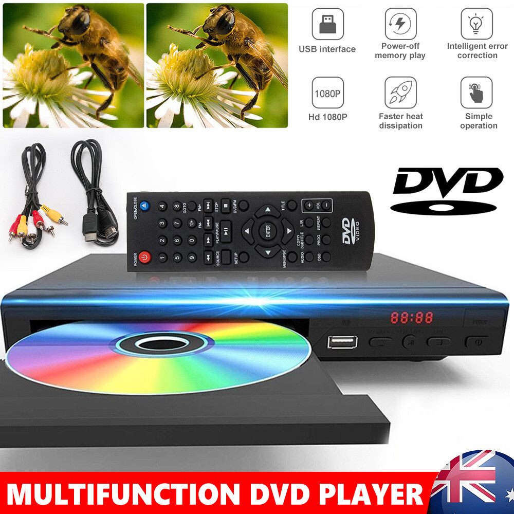DVD Player Movie Composite Video Multi Region HD 1080p W&Remote RCA Cable photo 1