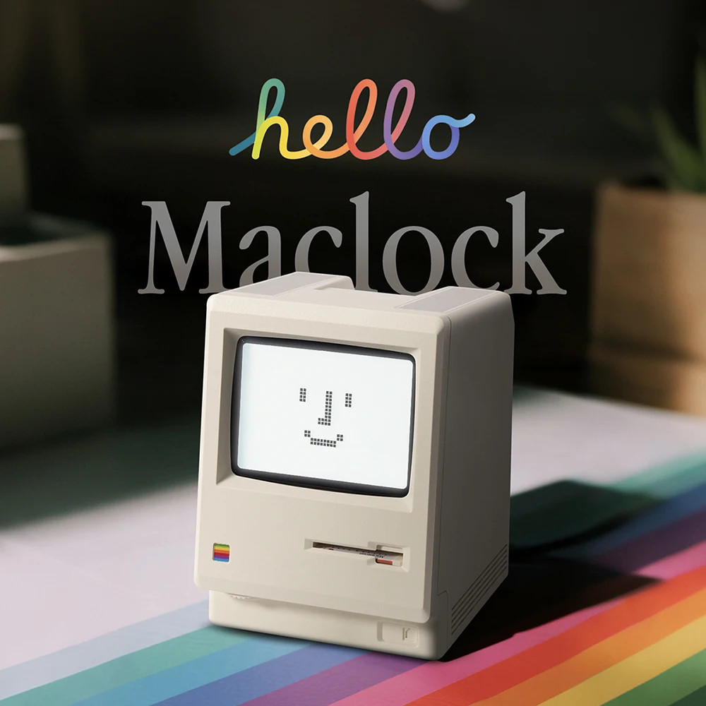 Retro Maclock Macintosh Alarm Clock A Classic Desktop Ornament Digital Clock photo 5
