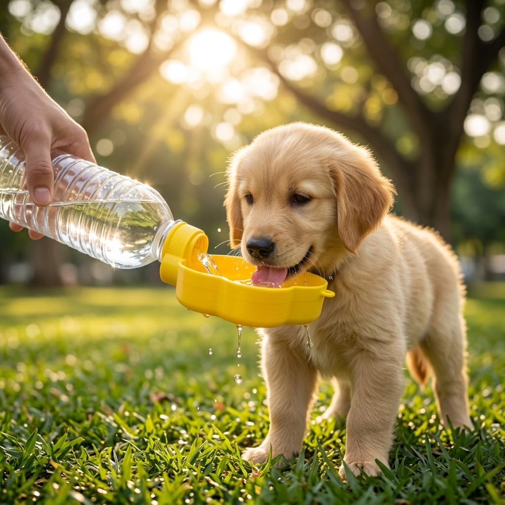 Portable Pet Water Bowl For Dogs, Outdoor Travel Bottle Attachment Bowl, Foldable Puppy Drinking Cup For Hiking Camping Walking photo 1