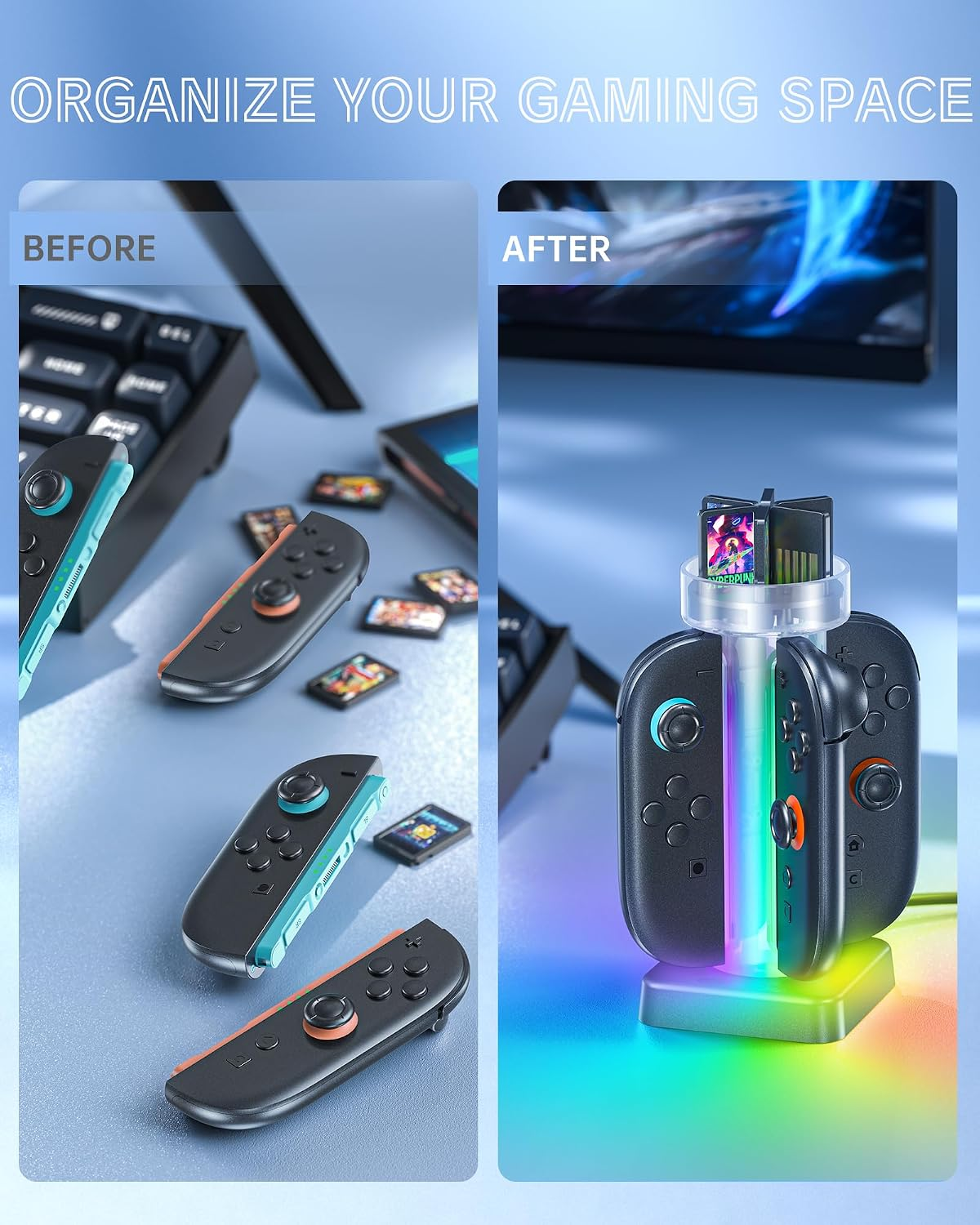 Charging Dock For S Witch 2 Controller, JoyCon Charging Station With Lamppost LED Indication photo 2