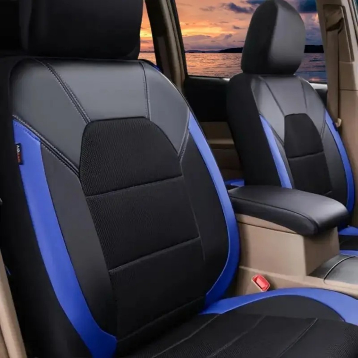 5-Seat Car Seat Cover, Single-Stitch Diamond Pattern, Quilted And Embroidered, Synthetic Leather, PVC Leather, Exported To Europe And America photo 4