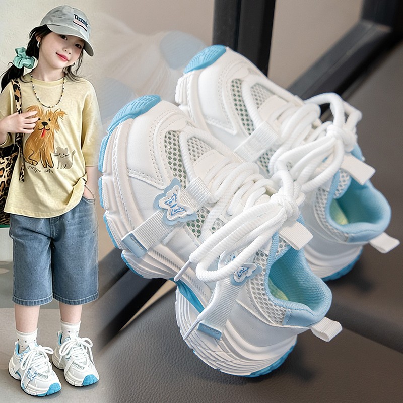 2026 Summer Hot-selling Baby Girls Mesh Dad Sneakers, Breathable Soft Sole Lightweight Comfortable Sports Shoes photo 3