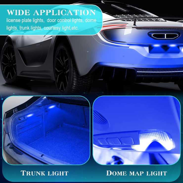 Frienda 70 Pieces LED Car Bulb Kit Interior Light, License Plate Light, Blue photo 5