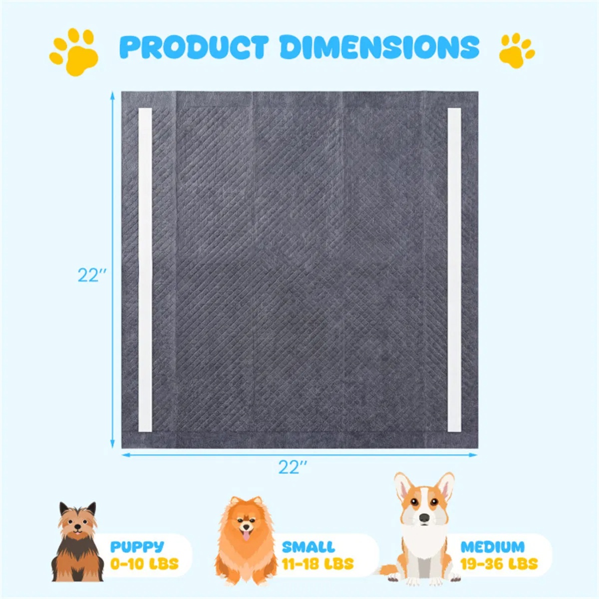 150 Pack Charcoal Dog Pee Pads 24  24, 6 Layer Ultra Absorbent Pet Training Pads With Odor Control photo 3