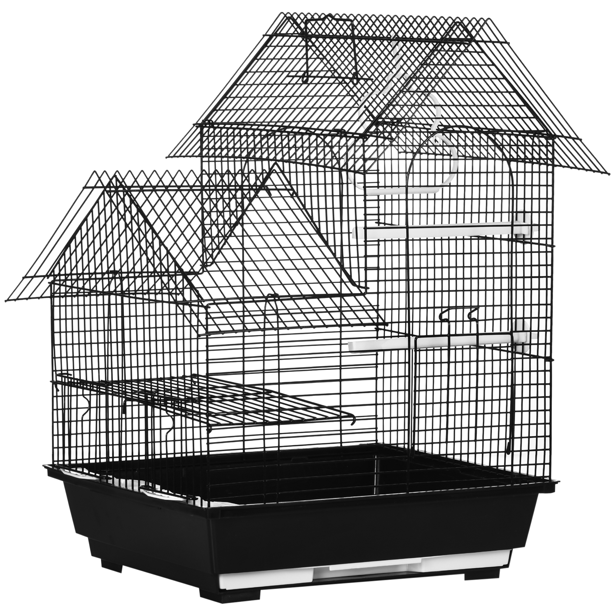Small Bird Cage For Canaries Finches 47cm High With Swing 2 Perches Slide Out Tray 0.9cm Bar Spacing photo 6