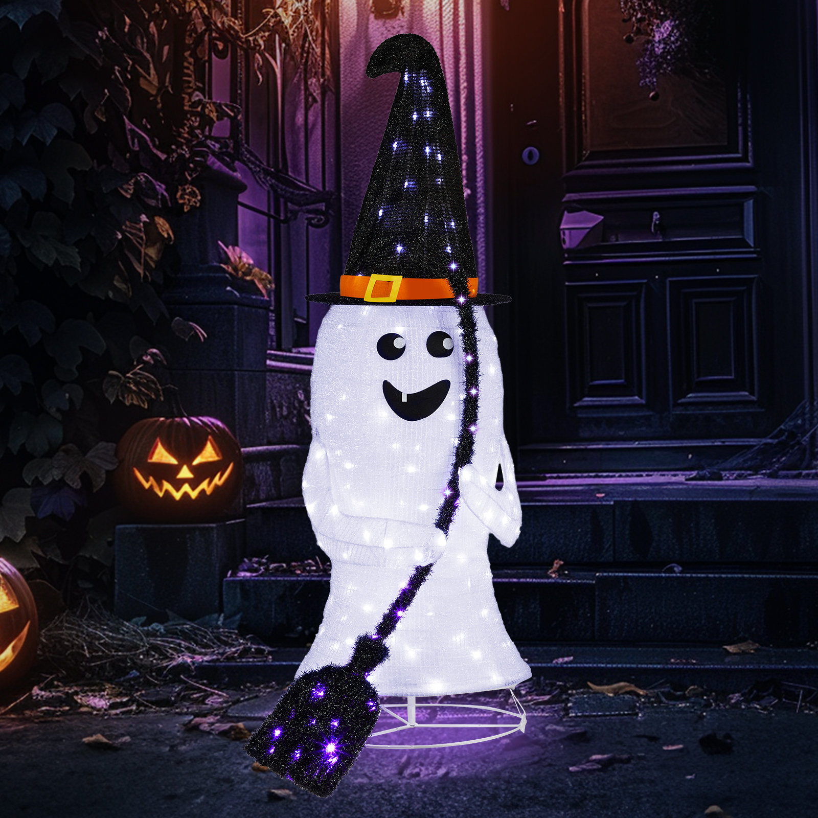 Replace 94400163 4ft  Ghost 1 00LED Lighted Outdoor Halloween Decorations photo 1